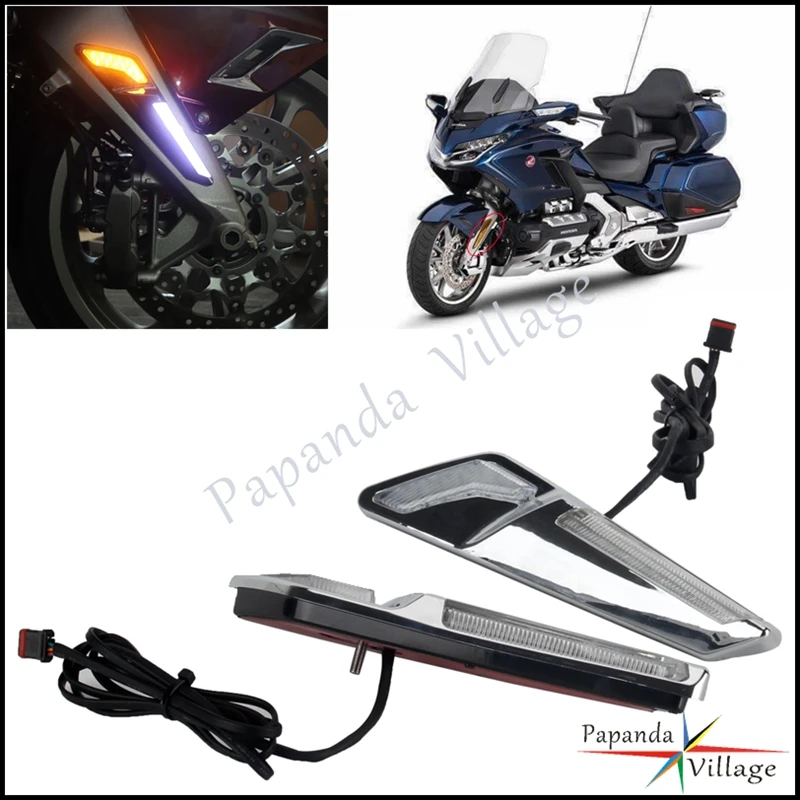 

Motorcycle Accessories Left/Right Front Fork Decorative Light Turn Signal Brake Lamp For Honda Gold Wing GL1800 F6B 2018-2021