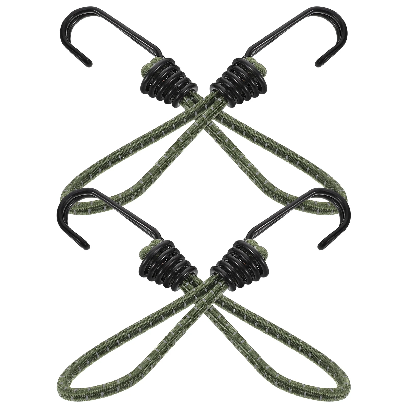 

4Pcs Camping Tent Fixed Hook Heavy Duty Elastic Cord Tie Down Straps Outdoor Bungee Cords Tarp Straps Bungee Cords with Hooks