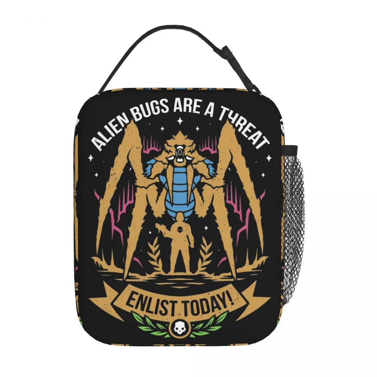 Enlist-Today Helldivers Insulated Lunch Bag Leakproof Meal Container Thermal Bag Tote Lunch Box Office Outdoor Food Bag