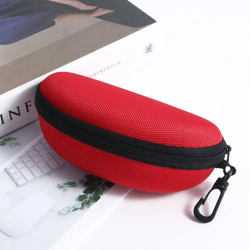 Fashion Zipper Box with Hook Men Women Eyeglasses Protector Case Sunglasses Bag Shell Clam Pouch Hard Case Eye Glasses Box