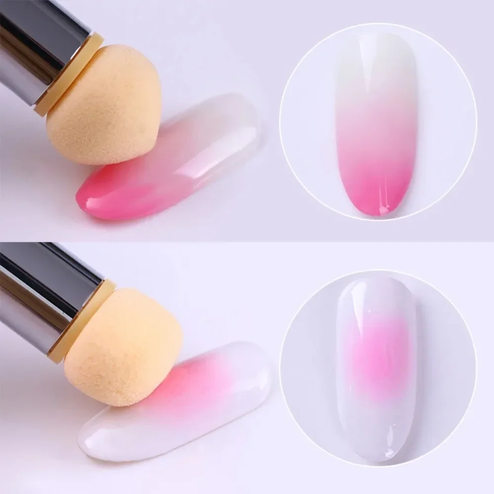 Double-ended Gradient Shading Pen Dotting Brush Replacement Head Sponge Rhinestone Handle Nail Art Painting Tools Manicure Brush