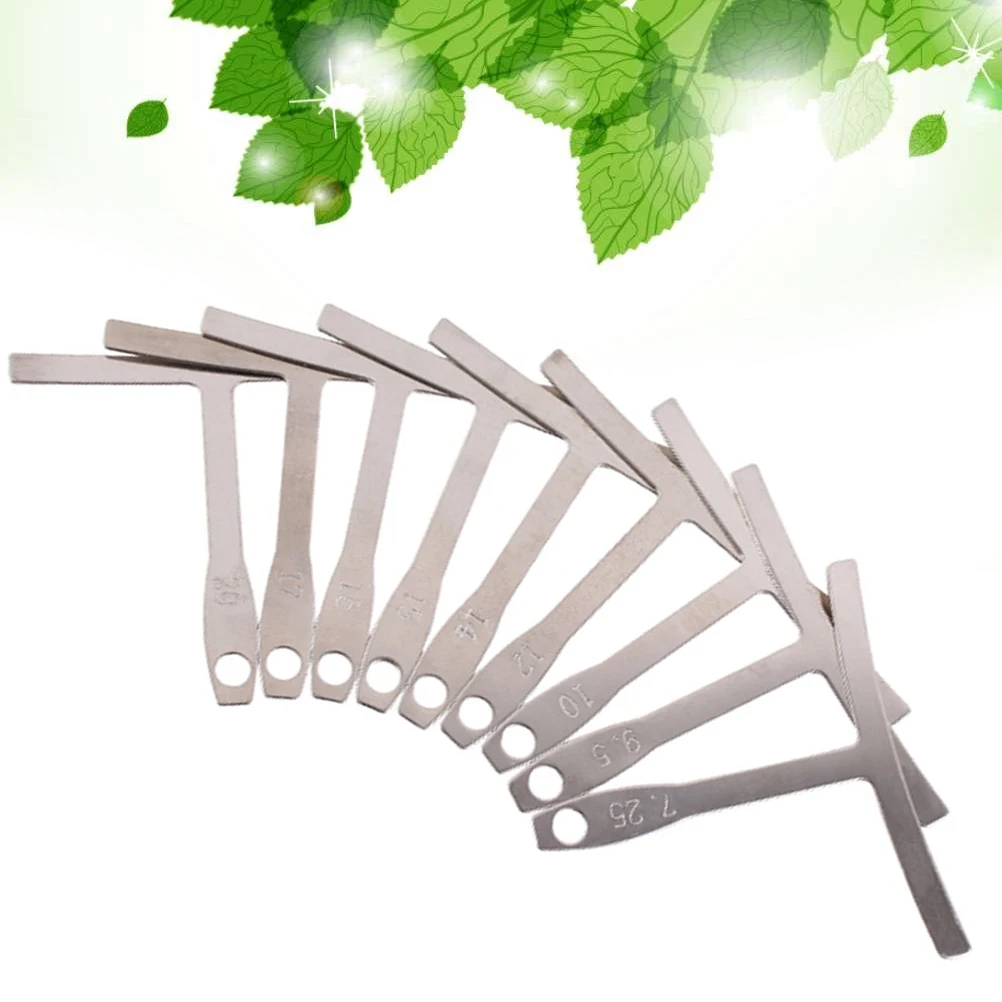 

9Pcs Guitar Neck Fingerboard Radian Measuring Calipers Stainless Steel Guitar Wire Ruler for Electric Acoustic Bass String