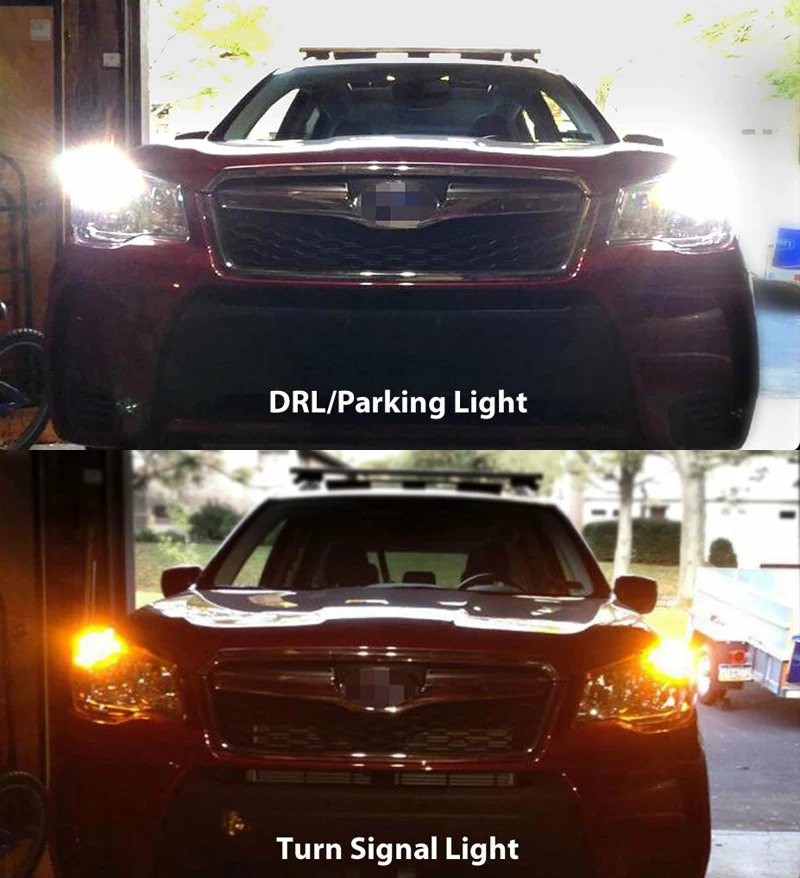 Geerge ultra brilhante 3157 cor dupla switchback led drl estacionamento frente turn signal lâmpadas sem erro acessórios do carro