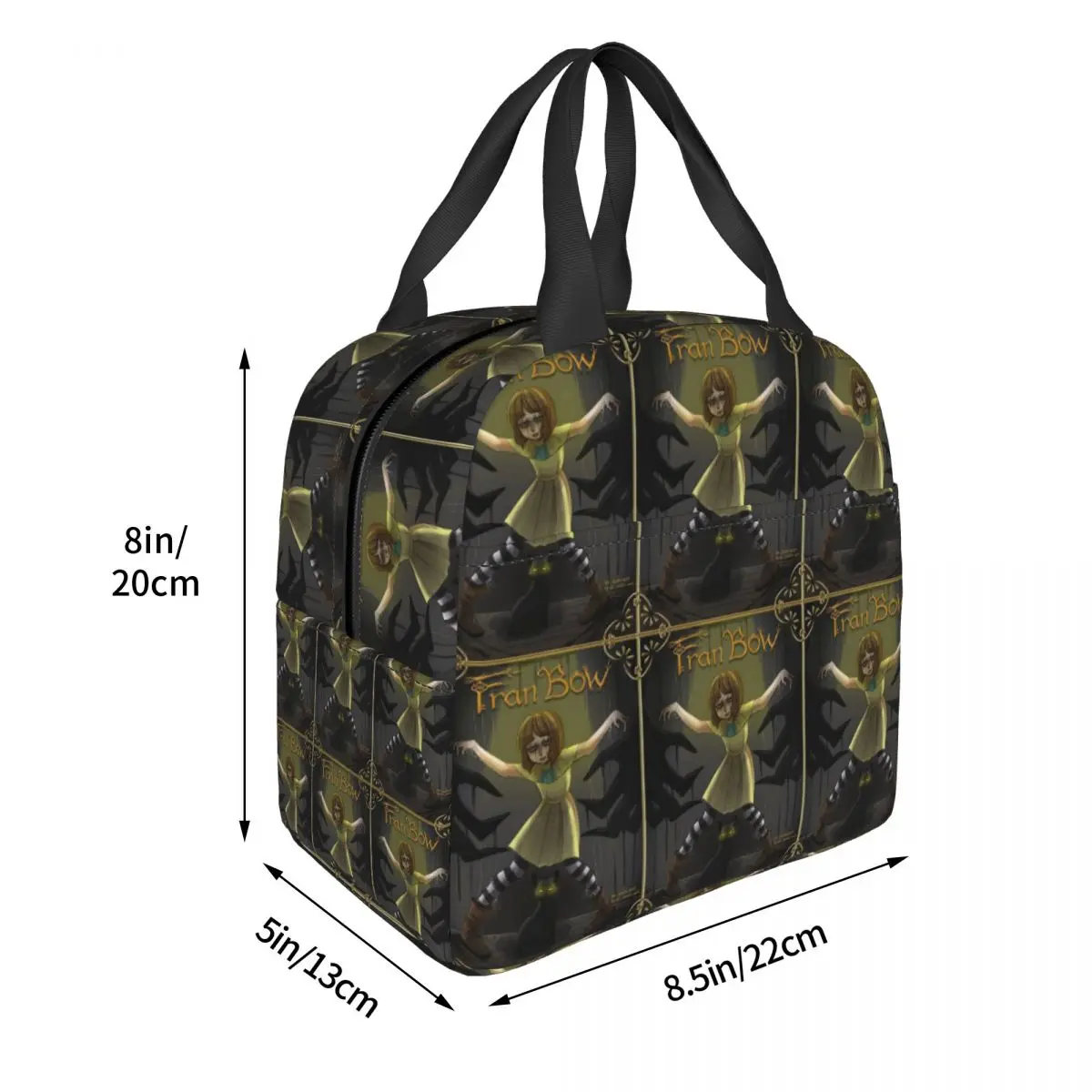 Fran Swedish Horror Adventure Game Bow Insulated Lunch Bag for Women Kids Portable Food Boxes Thermal Lunch Box Tote