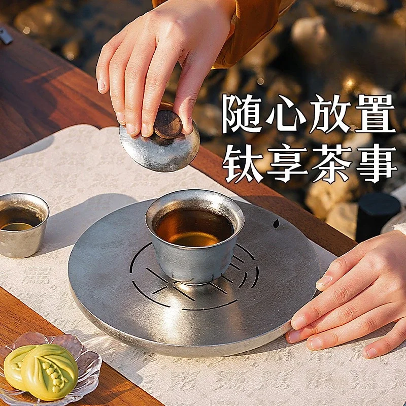 

CL pure titanium pot bearing pure titanium coagulation incense cover bowl double-layer heat insulation small