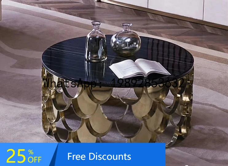

Light Luxury Post-Modern Creative Stainless Steel Scale Stylish Teapoy Side Table