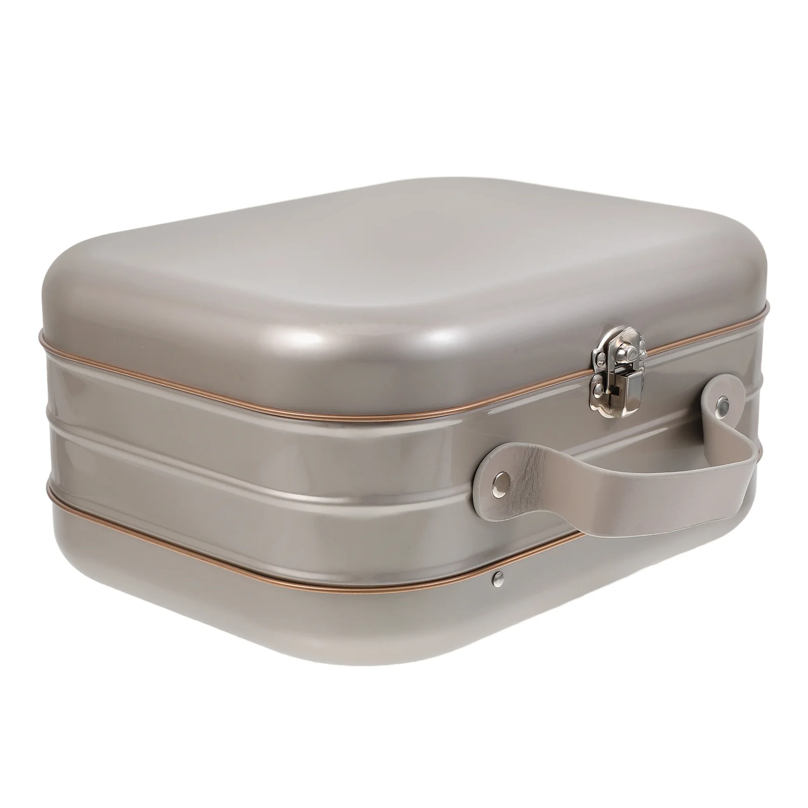 

Large Capacity Tin Storage With Handle Multi-Use Desktop Organizer For Jewelry Coins Souvenirs Travel Office Use Lightweight