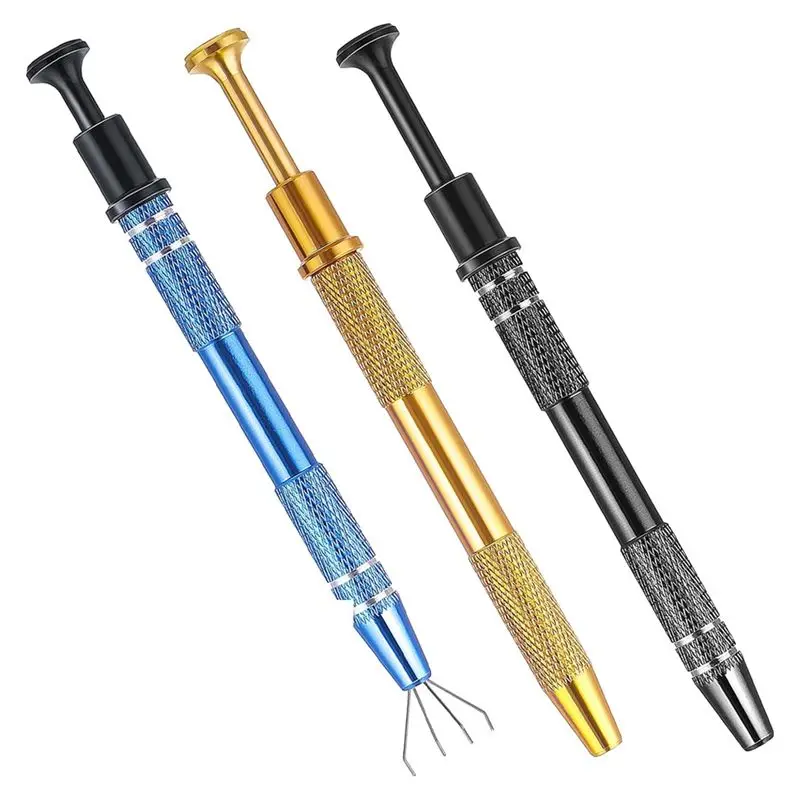 AEE4-3Pcs Piercing Ball Grabber Tool Set Jeweler's Pick Up Tools, 4 Claw Picker For Small Parts Jewelry Making