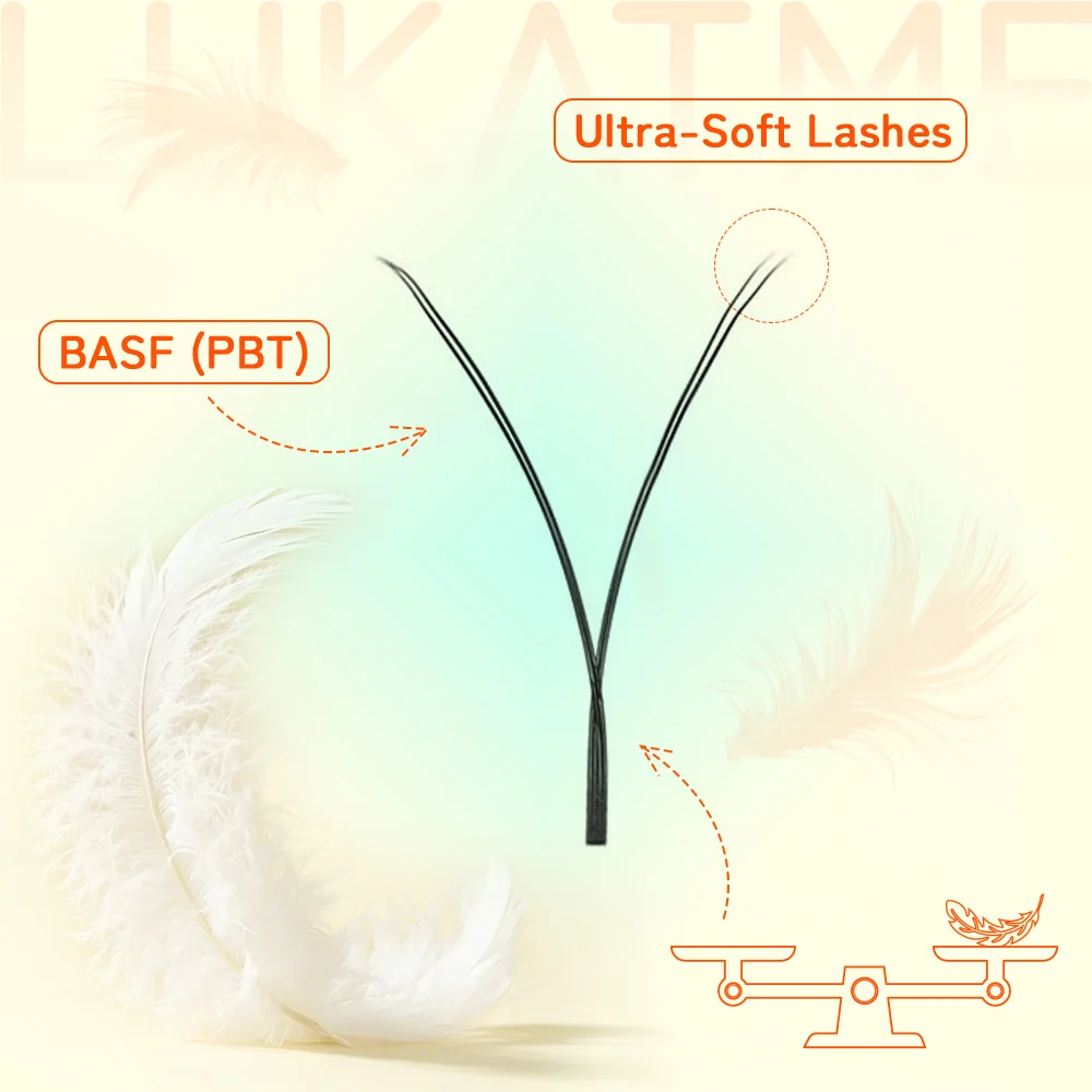 LUKATME YY 4D 5D 6D 7D Eyelash Extensions Automatic Curl C/D W Shape Flowering Premium Faux Mink Lashes Volume Fans U Eyelash