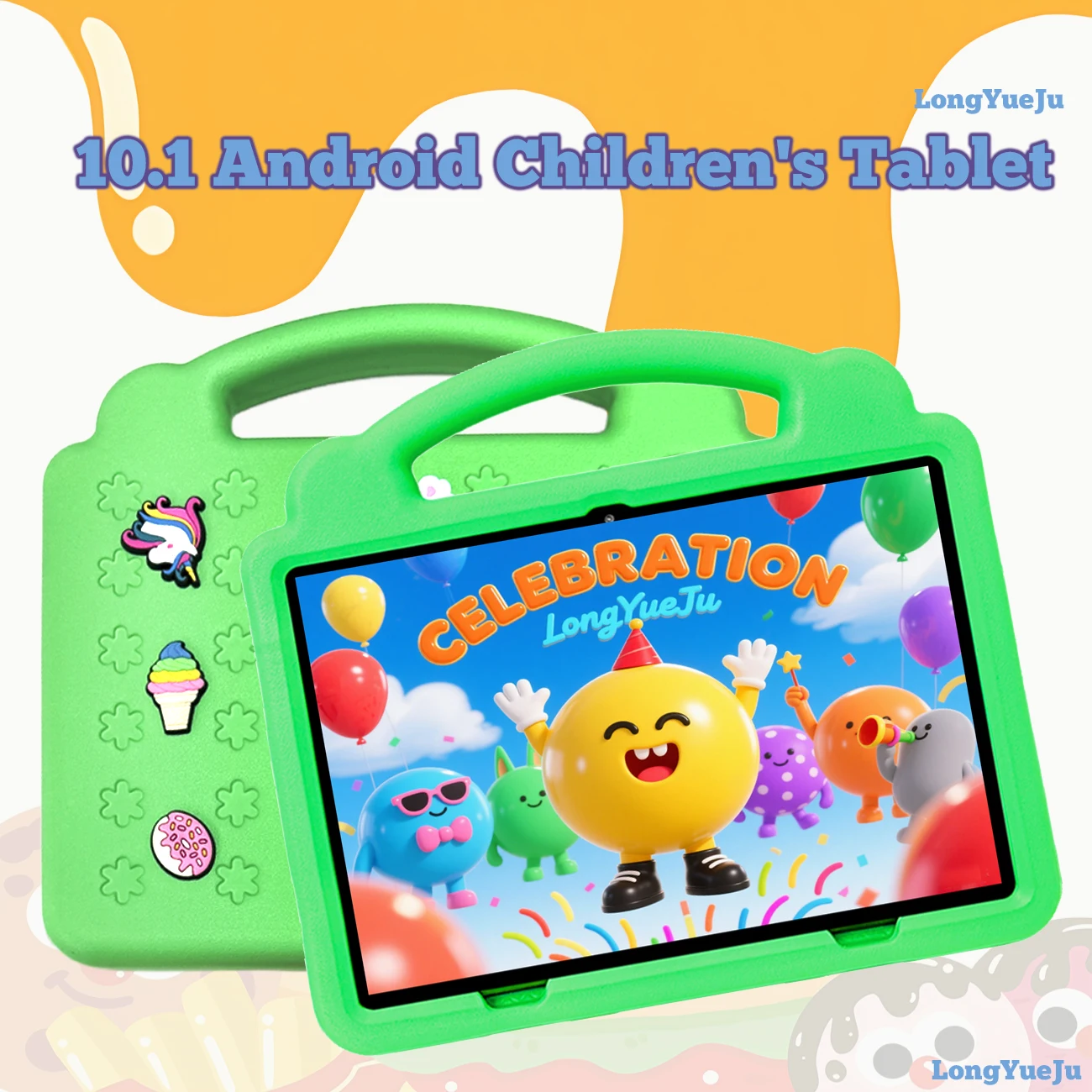

New 10.1-inch Children's Android 12 Kid Tablet or protective case, 3GB RAM 64GB ROM Parental Control Anti fall and portable