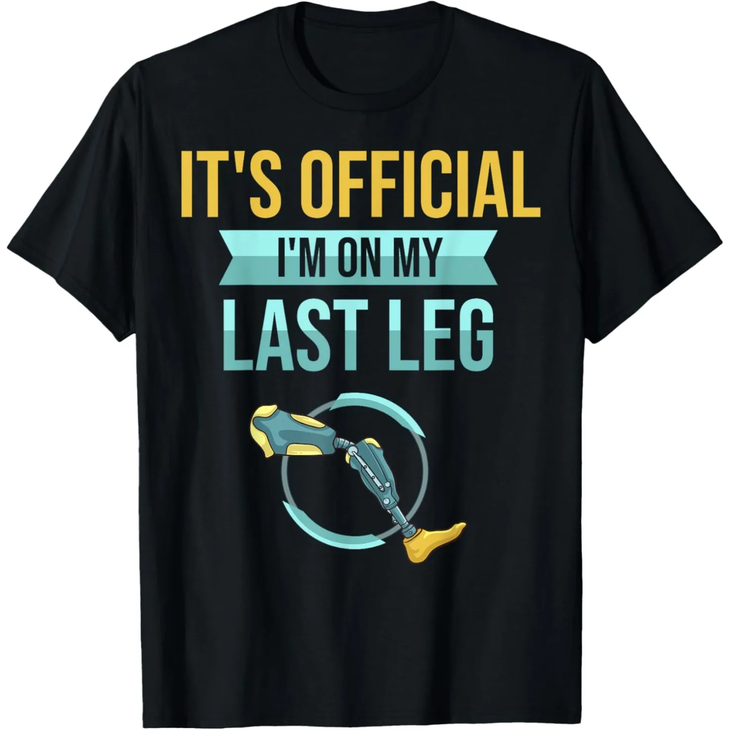 Offiziell: Ich bin am Ende – T-Shirt für Amputierte, Herren, reine Baumwolle, Humor, Streetwear, Kurzarm, Unisex, lockere Passform – Detail 2