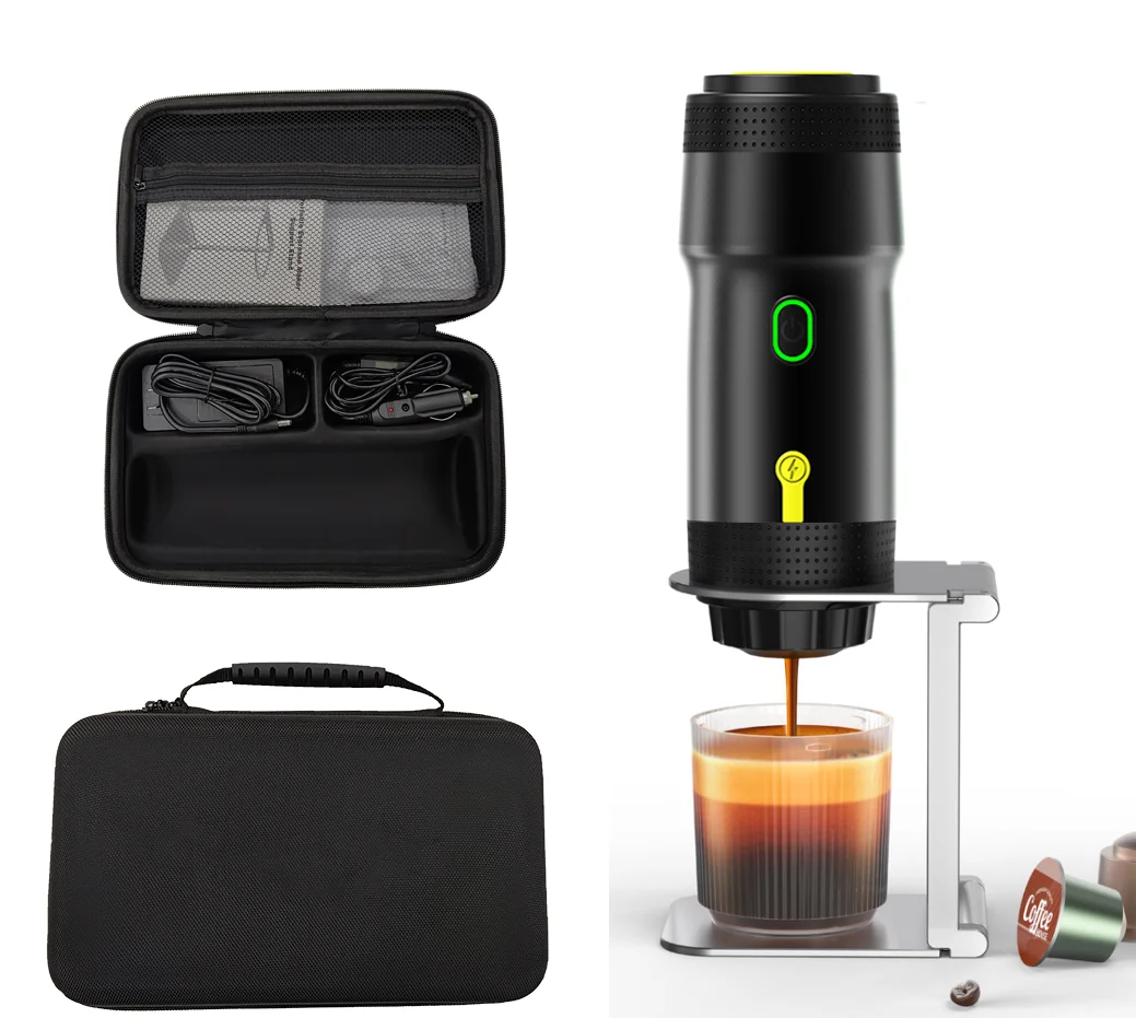 

Mini Portable Espresso Coffee Machine with Stand Holder Fully Automatic Handheld Coffee Maker Travel Bag for Travel Camping