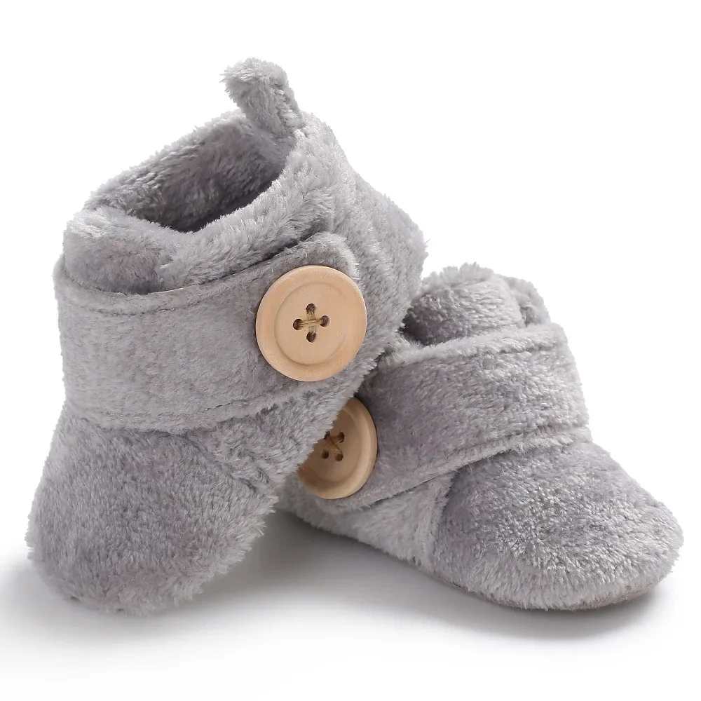 Winter Baby Shoes Newborn Infant Boy Girl Non-Slip Soft Sole Crib Shoes Toddler Plush Fluff Keep Warm Anti-slip Prewalker 0-18M