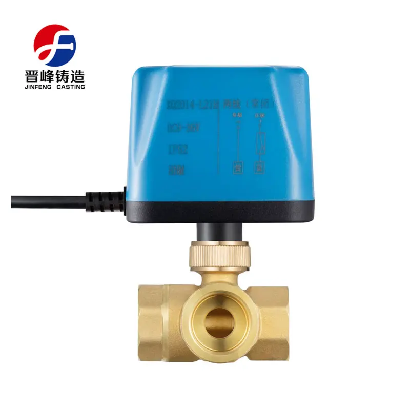 Wholesale OEM Electric Three-Way 2-Wire Normally Closed/Normally Open Motorized Ball Valves Brass Body for Water AC220V DC12-24V