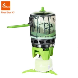 Vuur Esdoorn Camping Gasbranders Buiten Solo Backpacking Kooksysteem 2200W 0,8l 600G Met Piëzo Ontsteking Gasfornuis FMS-X3
