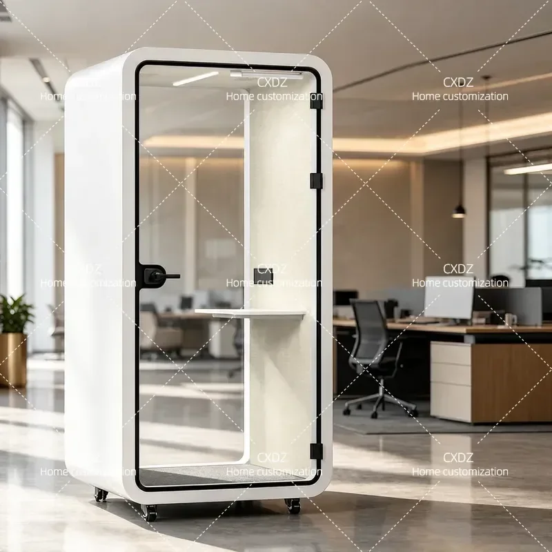 ZHS Soundproof Office Phone Booth Indoor Silent Room for Piano Recording Studio Movable Study Cabin Home Warehouse Noise