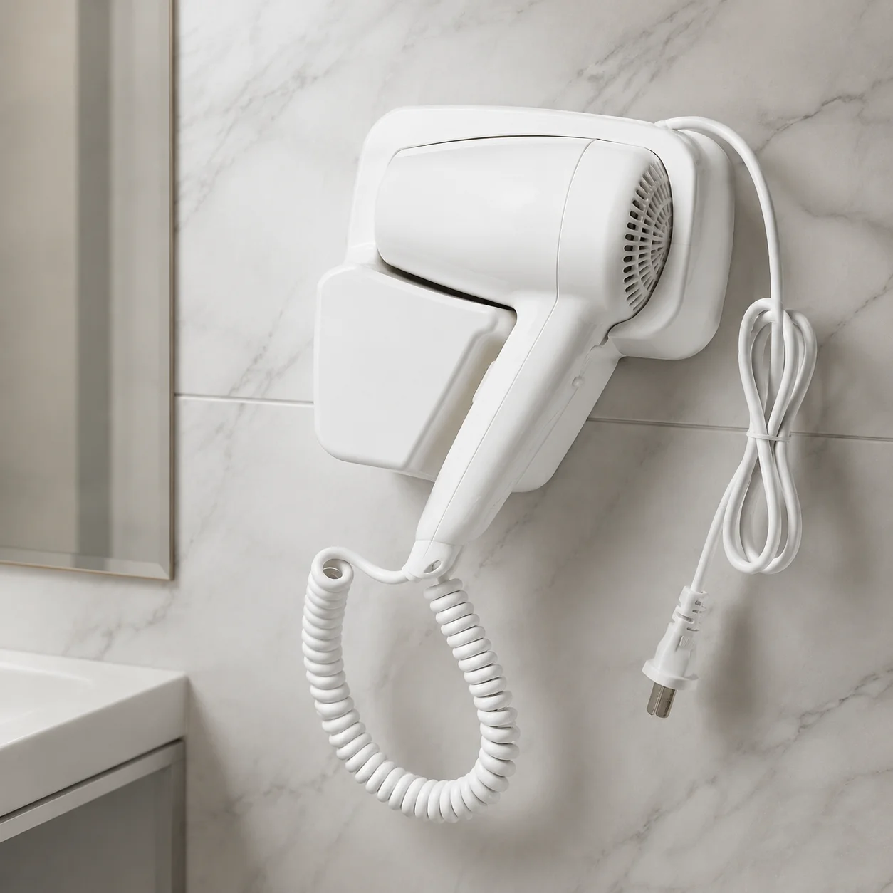 novo-secador-de-cabelo-de-parede-2026-1400-watts-com-2-velocidades-branco-para-banheiro-de-hotel