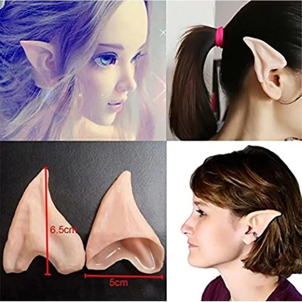 Soft Pointed Prosthetic Ear Elf Ear Dress Up Prop Cosplay Accessories For Halloween Party