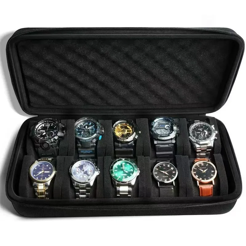 10 Slots Pressure Proof Watch Storage Box Portable Travel Watch Display Case Jewelry Organizer for Men/wemen Home Office