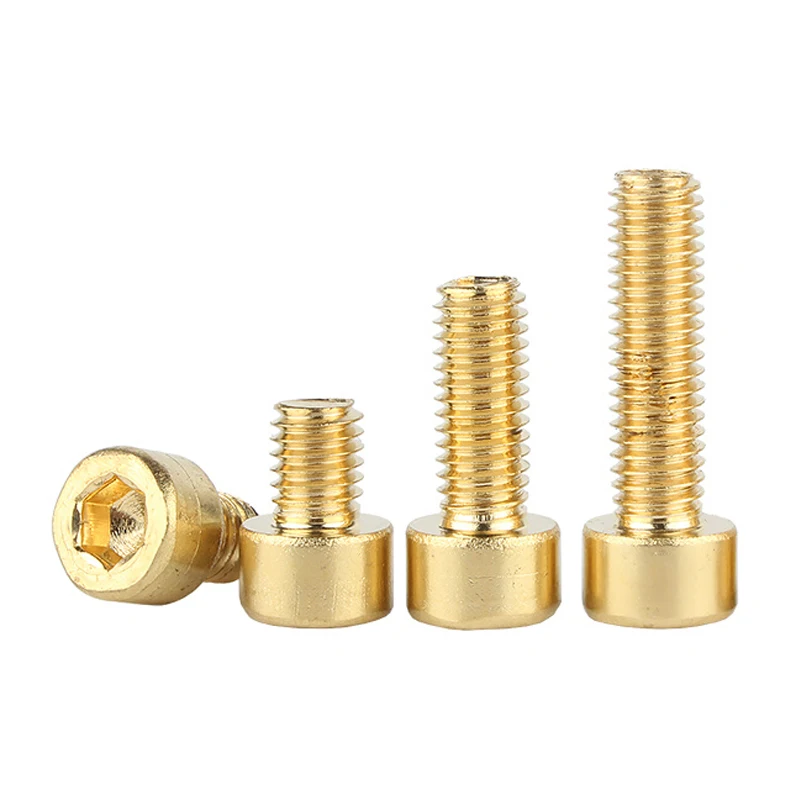 2~50pcs DIN912 Pure Brass Hex Socket Cap Head Screws M2 M2.5 M3 M4 M5 M6 M8 M10 Allen Key Head Screw Bolt