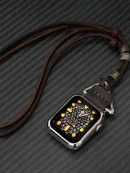 Leather Strap for Apple Watch Ultra Band 49mm 44mm 40mm Necklace Correa 38mm 42mm Bracelet iWatch Series 8 7 6 5 4 3 2 45mm 41mm