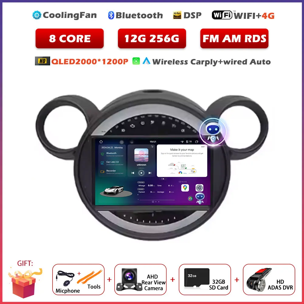 Voor BMW Mini Cooper Countryman R56 R60 2011-2013 Android 16 Auto Carplay Auto GPS Navigatie Stereo Multimedia Speler Scherm gereedschap