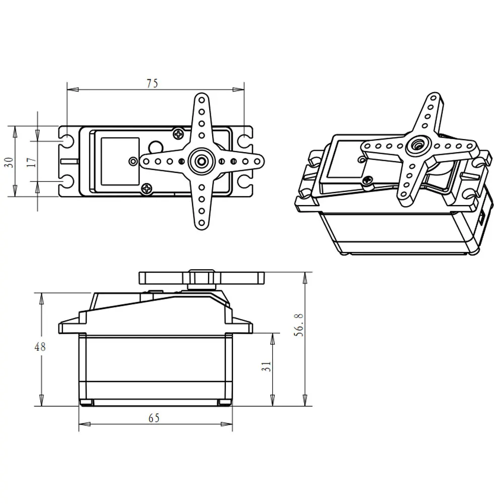 High Torque BLS51180 180KG Digital Servo 12V/24V Metal Brushless for 1/5 RC Car Redcat HPI Baja Robot Aircraft Model Accessories