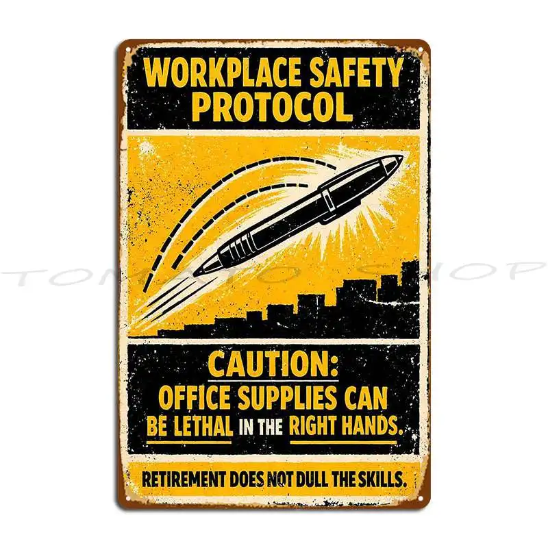 Lethal Office Supplies Workplace Safety Metal Sign Poster Club Bar Club Create Character Tin Sign Poster