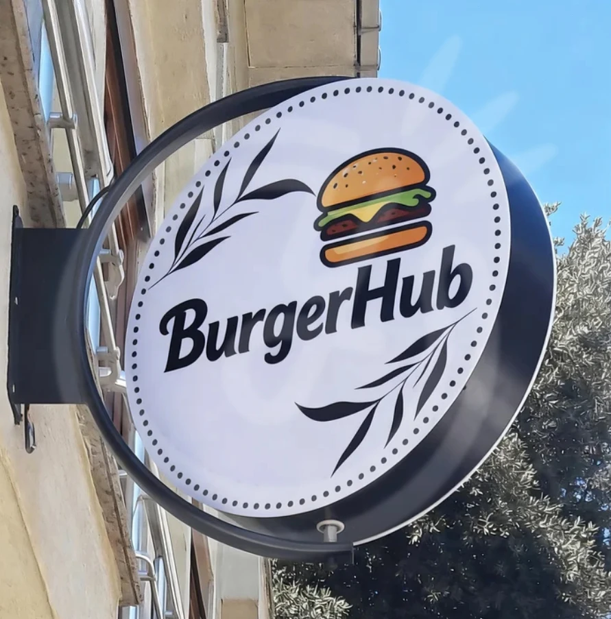 맞춤형 비즈니스 간판 가정용 조명 로고 아크릴 LED 360도 회전 박스 야외 간판 조명 간판 방수 가정 상점용