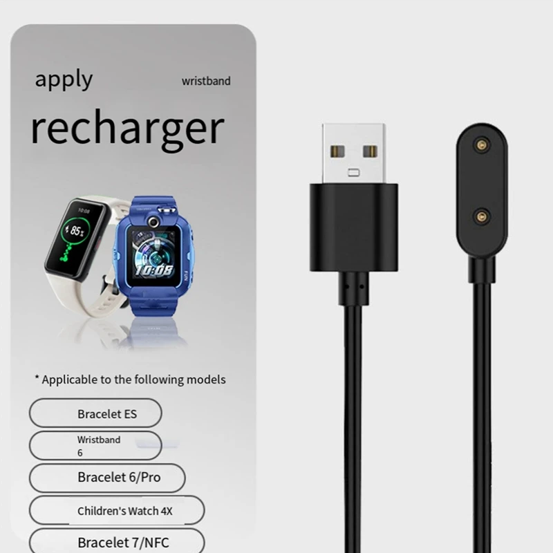 For Huawei Honor Band 6Pro/7/8 Charging Cable Watch ES/4X5X/5Pro/Fit With Protection Charging Cable,Black Durable Easy Install