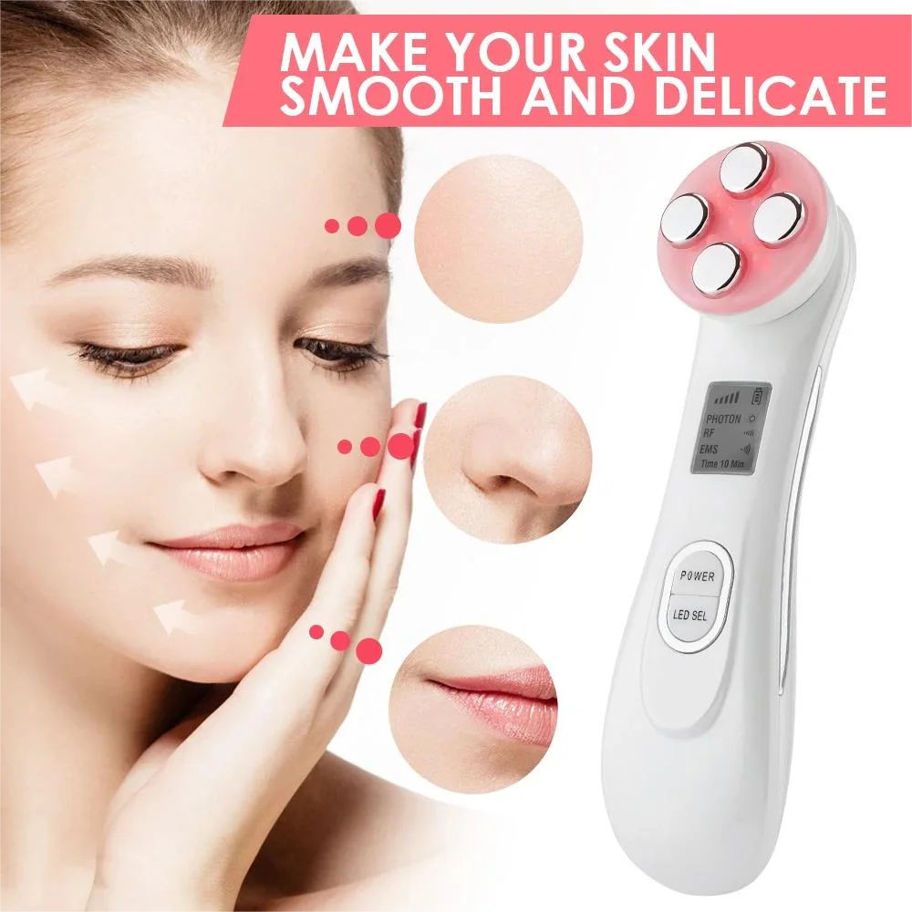 5 Color EMS Facial Lift Massager LED Facial Beauty Device Microcurrent Rejuvenation Wrinkle Removal Reduction Beauty Device