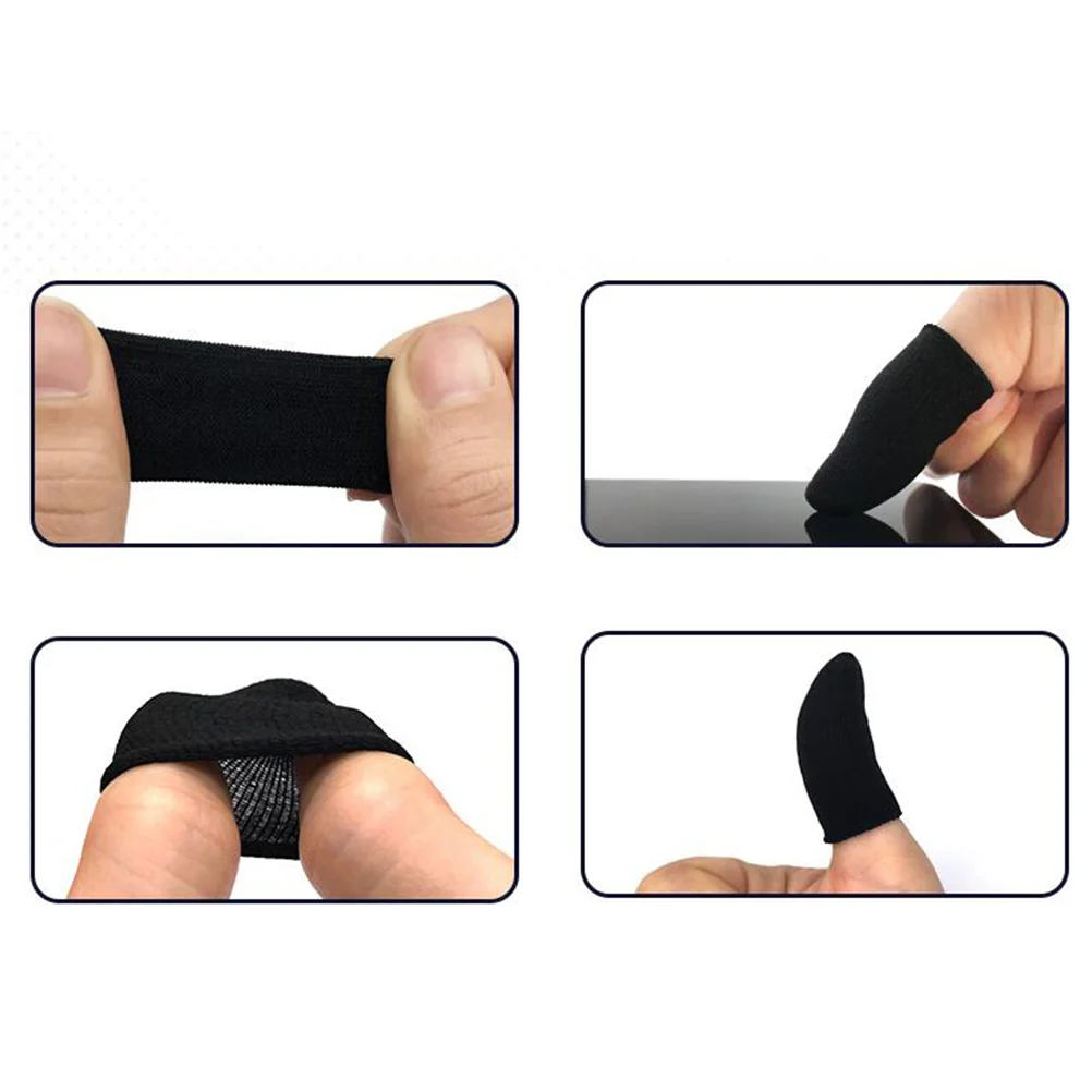 10 Pcs Game Finger Sleeves Anti Sweat Oil Proof Touch Screen Thumb Cover Phone Gaming Accessory Conductive Fiber