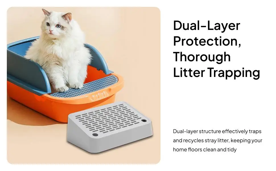 Plastic Footboard for Cat Litter Box Door Slope Entryway Step Mat for Kitten Potty Pan Cleaning