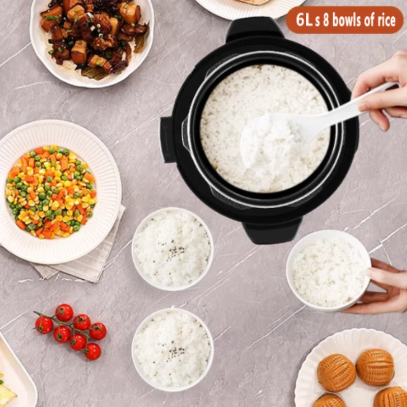 6L Large Capacity Electric Pressure Cooker Multi-function Rice Cooker Smart Pre-set Rice Cooker Soup Pressure Cooker