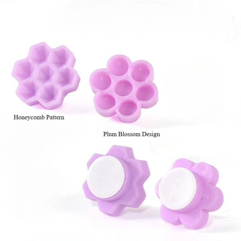 120pcs Eyelash Extension Glue Holder Honeycomb Shaped Eyelash Glue Cups With Ring for Women Girls Eyelash Extension Supplies - view 4