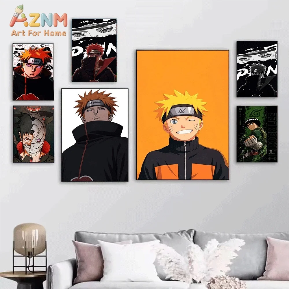 Pain Nagato Akatsuki Anime Canvas Wall Art Print Poster Unframed Canvas Painting Home Bedroom Living Room Wall Decor Gift For