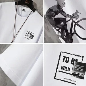 Male Casual Sports Suit Set, Printed Bike, Outdoor Racing Sweatshirt, Breathable, Quick Drying, 2 Piece Set, Summer 8 Main Men's Sports Set Sales - №6