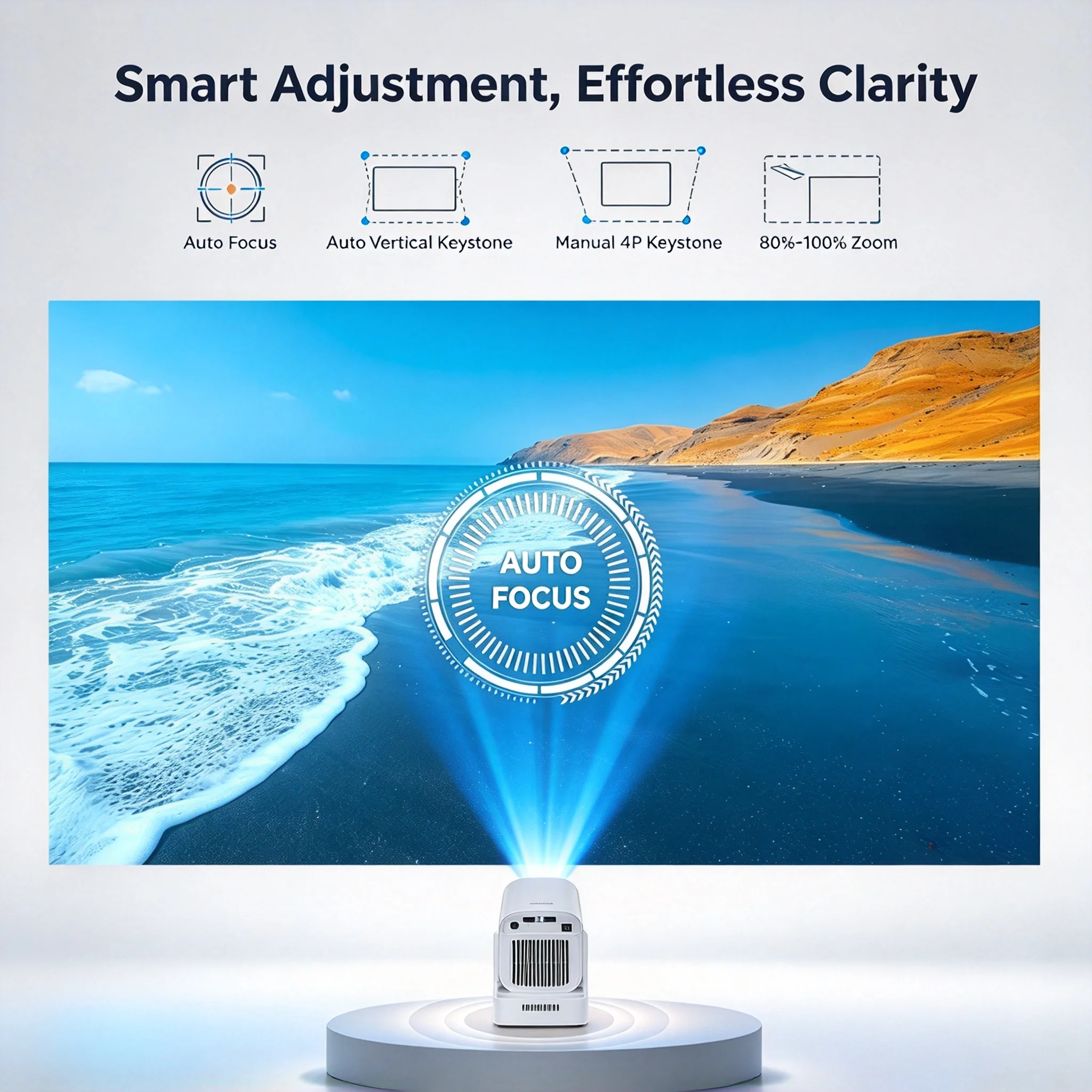Автоматический фокус, умный пр – обзор и цена 4K Smart Projector Android 11 Wifi 6