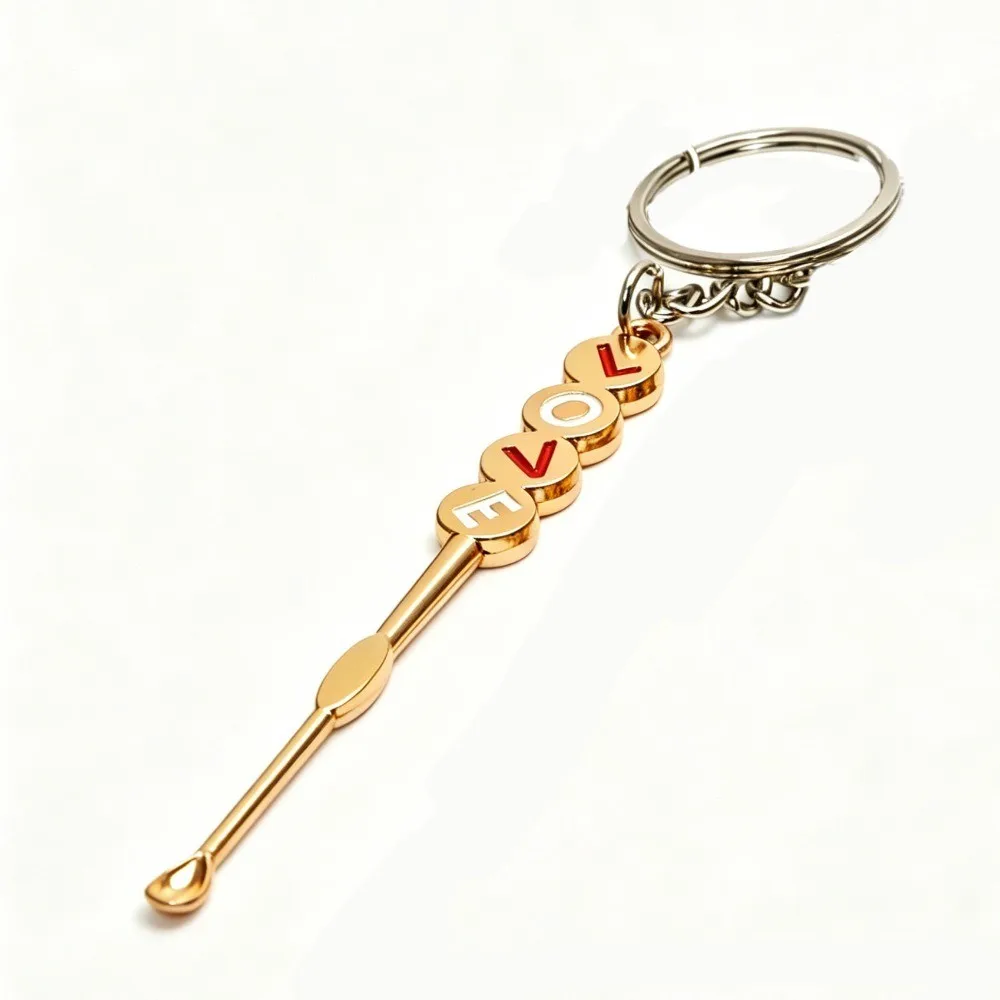 LOVE Style Mini Spade Oil Spoon With Keychain Portable Smoking Accessory Outdoor Kitchen Gadget Holiday Gift view 3