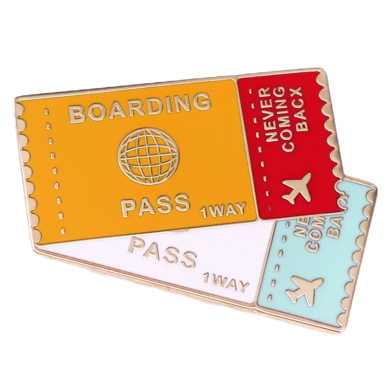 Airline Ticket Boarding Pass Pin Fun Modelling Badge Gift