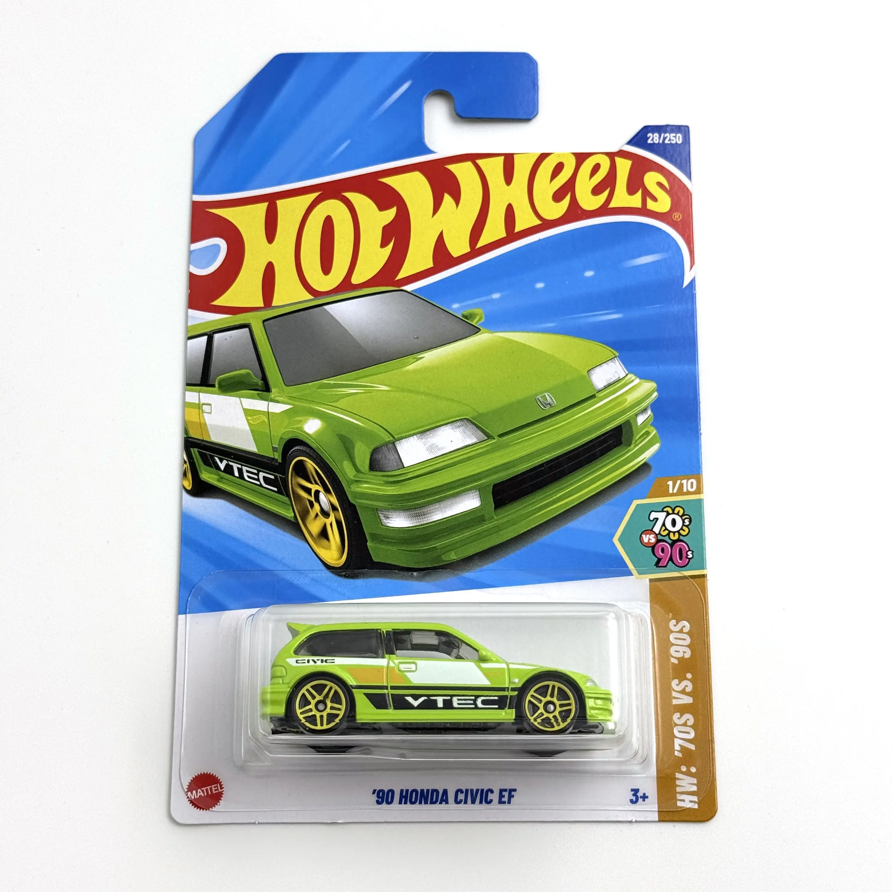 

Hot Wheels 2025 90 Honda Civic EF Green 1:64 Металлическая литая модель автомобиля