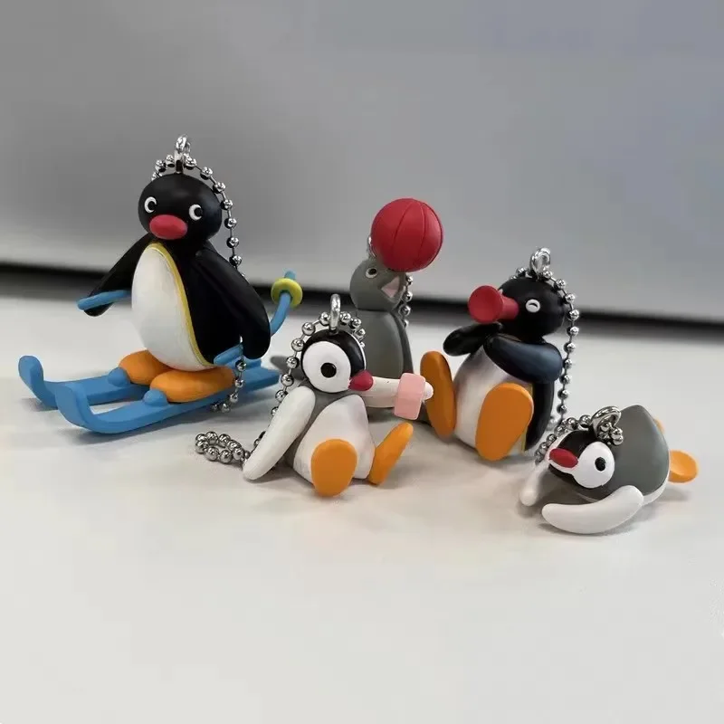 Authentic Action Figure Q-version Penguin Skiing Little Sea Lion Pendant Model