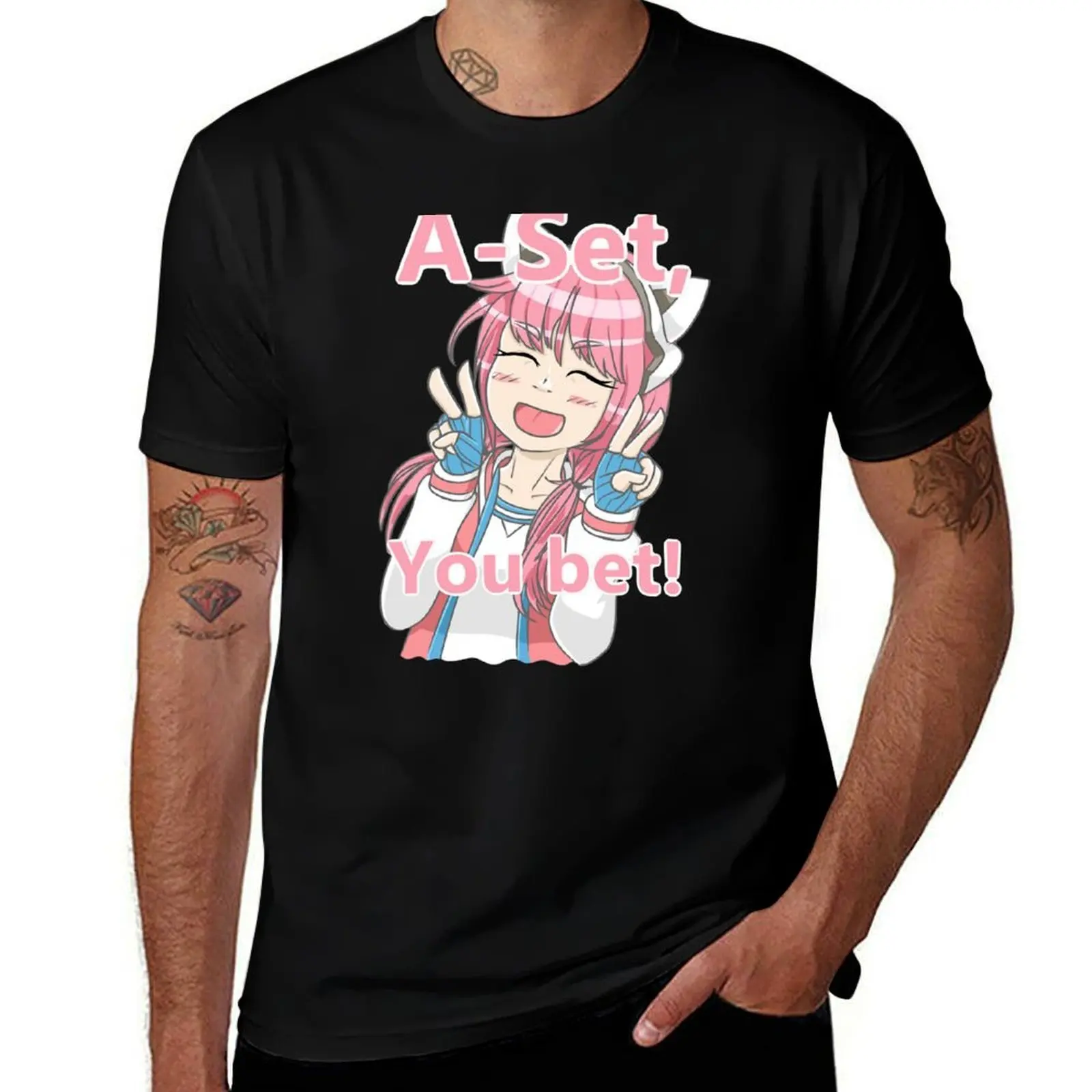 

aiba chib-ai the somnium files T-Shirt Casual Loose Short Sleeve Tee for Men