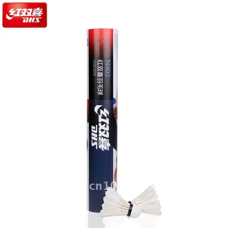 

Красный двойной бадминтон счастья, 12 шт. N402, пробковый мяч с головкой из утиного пера для занятий спортом в настольном теннисе