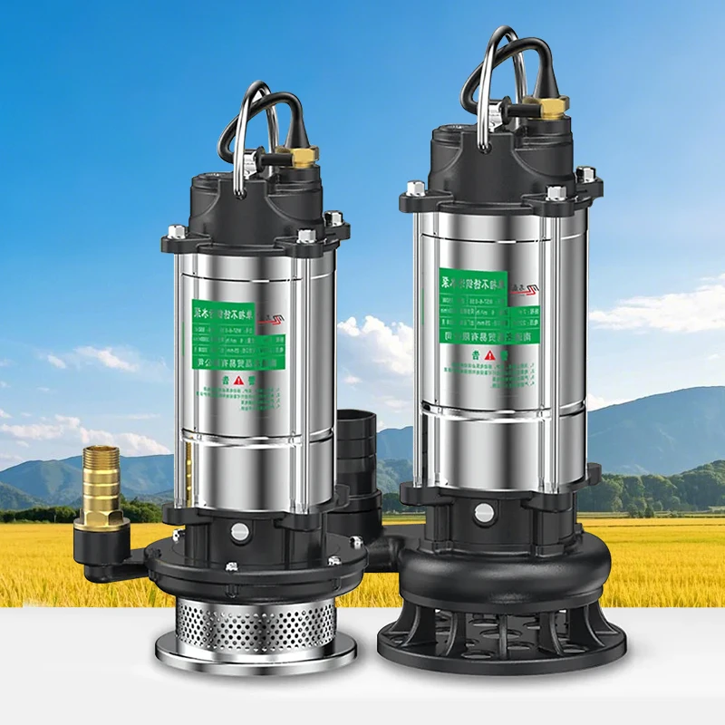 Stainless Steel Submersible Pump 220V Agricultural Pumping Garden Tools Drainage Irrigation Underwater Self-priming Sewage Pump