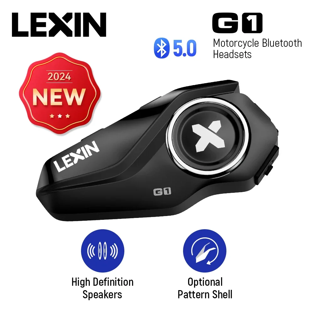 2024 novo lexin g1 motocicleta bluetooth qualidade de som fones de ouvido para capacete, fone de ouvido capacete bluetooth, alto-falantes de alta definição,