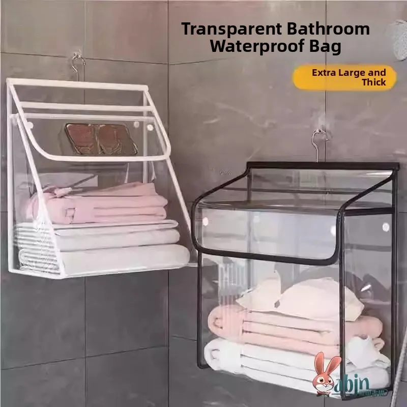 Large Capacity Waterproof Bag for Bathing And Makeup Room Clothes Storage Hanging Bag for Dormitory ABEYINUOR Love Beige No