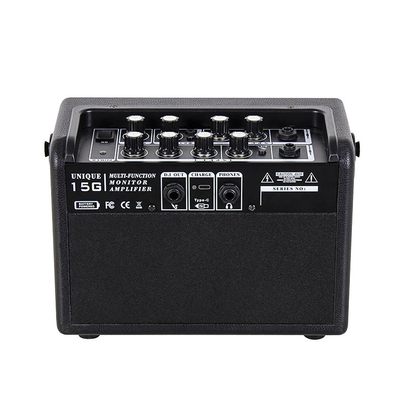 Coolmusic Electric Bass Guitar Amplifier Rechargeable Bluetooth Speaker Built in Distortion Reverb with Gain Bass Treble Volume