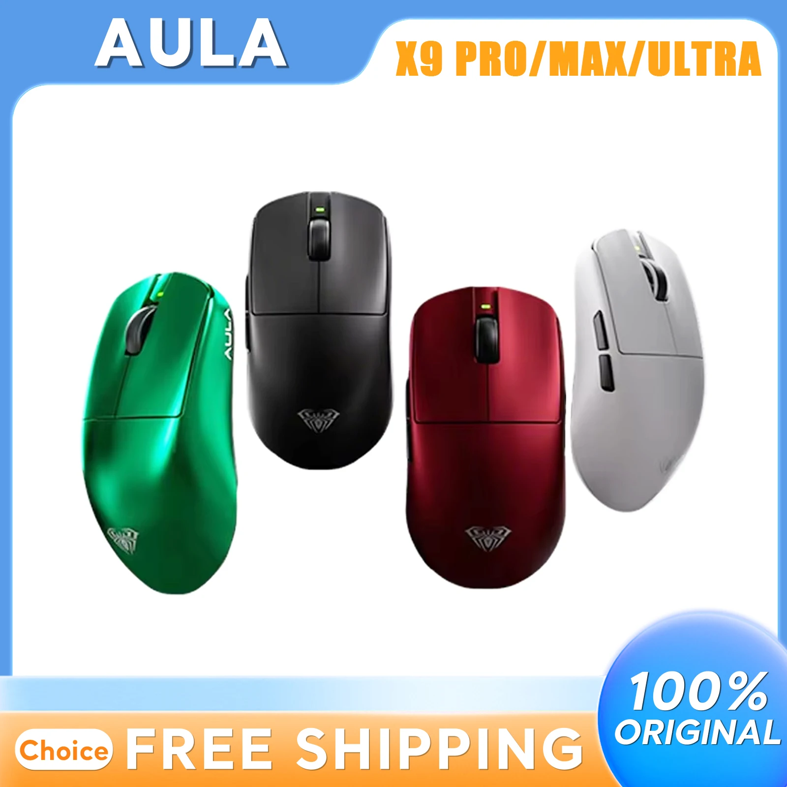 

AULA X9Pro/Max/Ultra трехрежимная беспроводная мышь для киберспорта, двойная, 8K, легкая, 500 мАч, эргономика, 750 шт., аксессуар для игрового офисного ПК