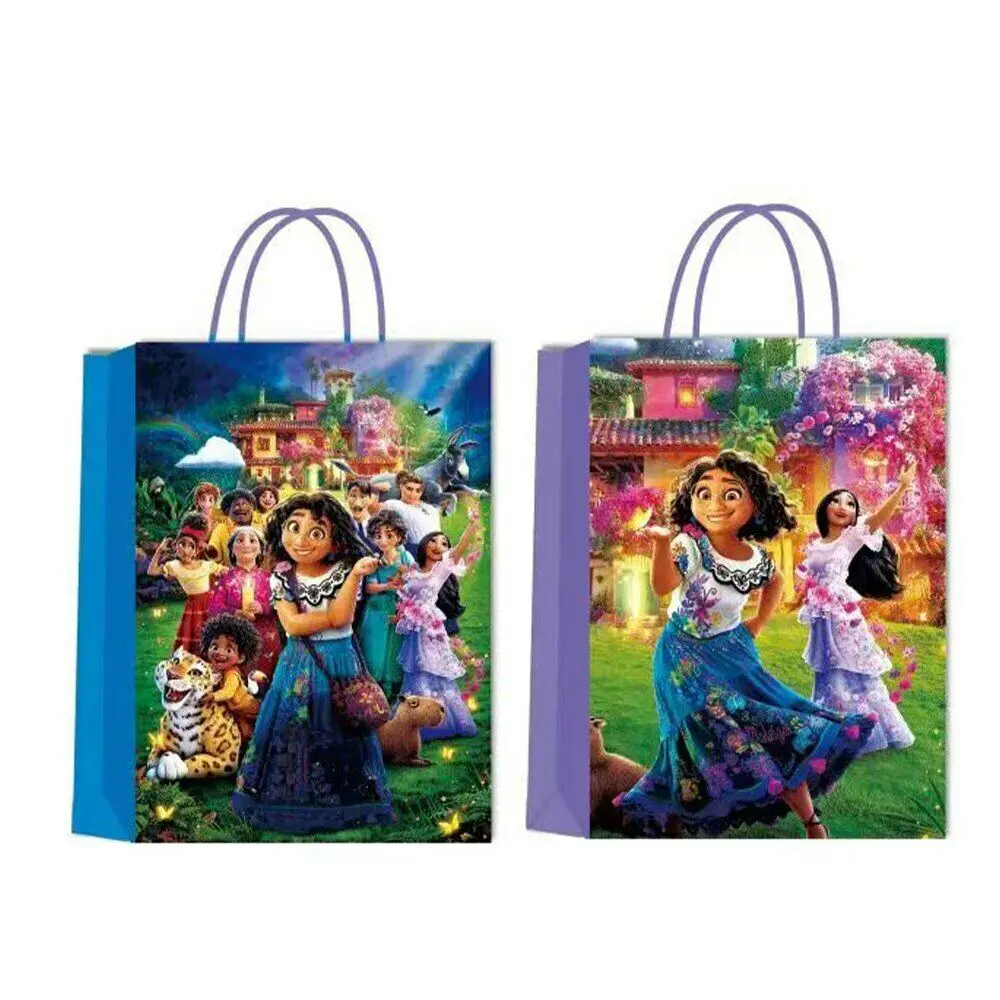 12PCS Disney Movie Encanto Birthday Party Decor Handle Bag Candy Box Supplies For Kids Birthday Toys Gifts Kraft Bags